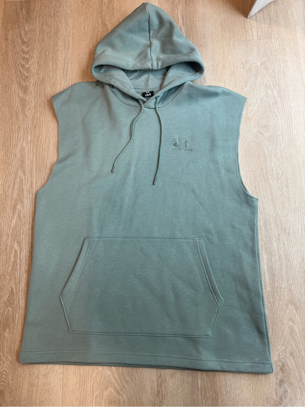 Under Armour Sleeveless Hoodie in Sage Green